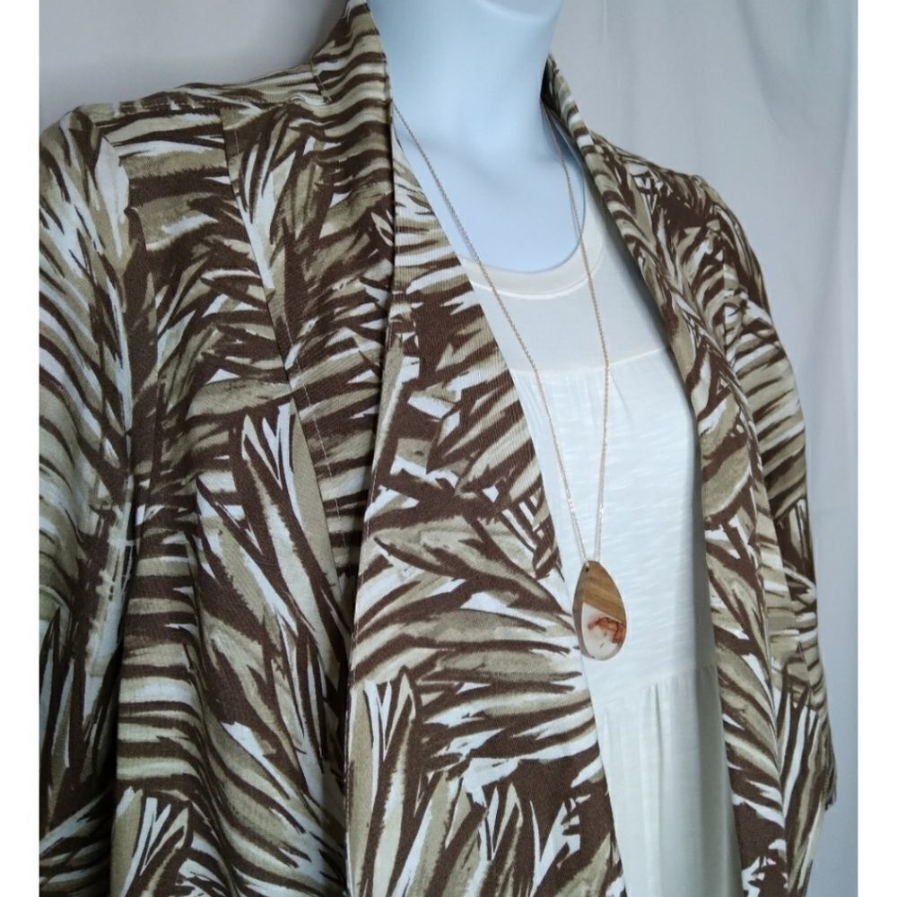 NWT Tropical Print Linen Jacket 1X